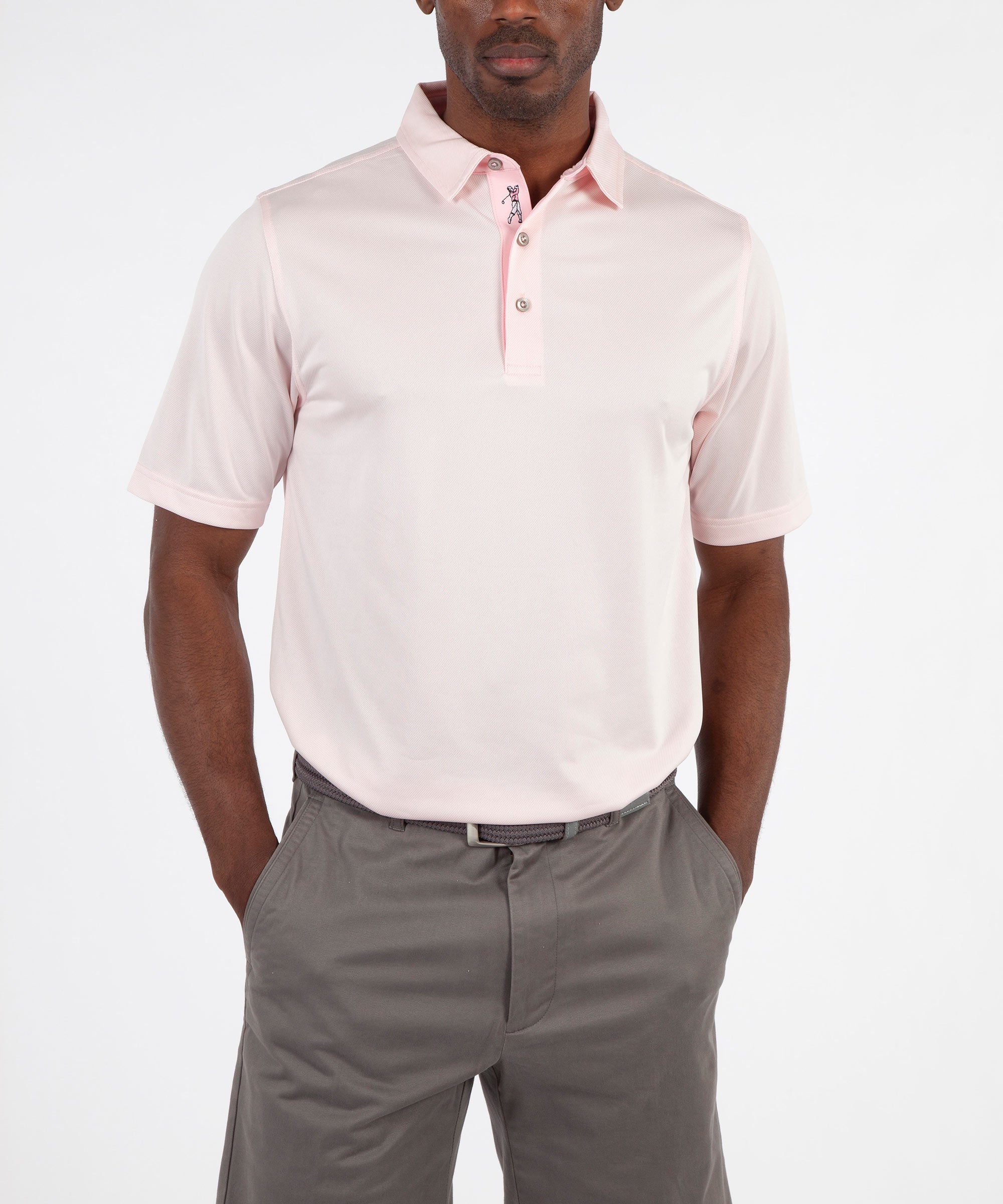 Performance Twill Jacquard Short Sleeve Polo Shirt