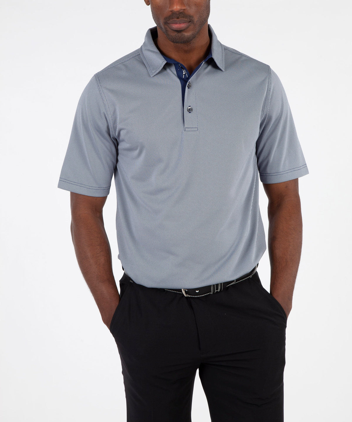 Performance Twill Jacquard Short Sleeve Polo Shirt