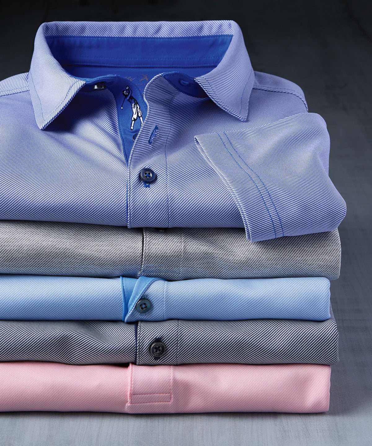 Performance Twill Jacquard Short Sleeve Polo Shirt