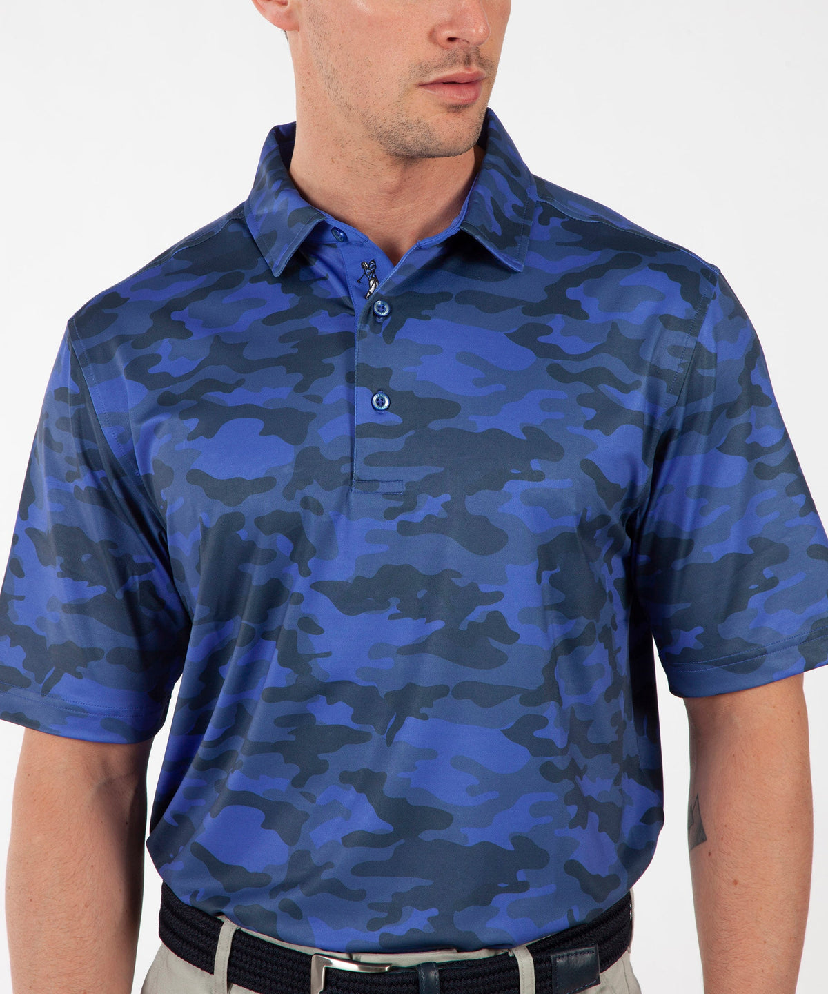 Performance Camo Print Short Sleeve Polo Shirt