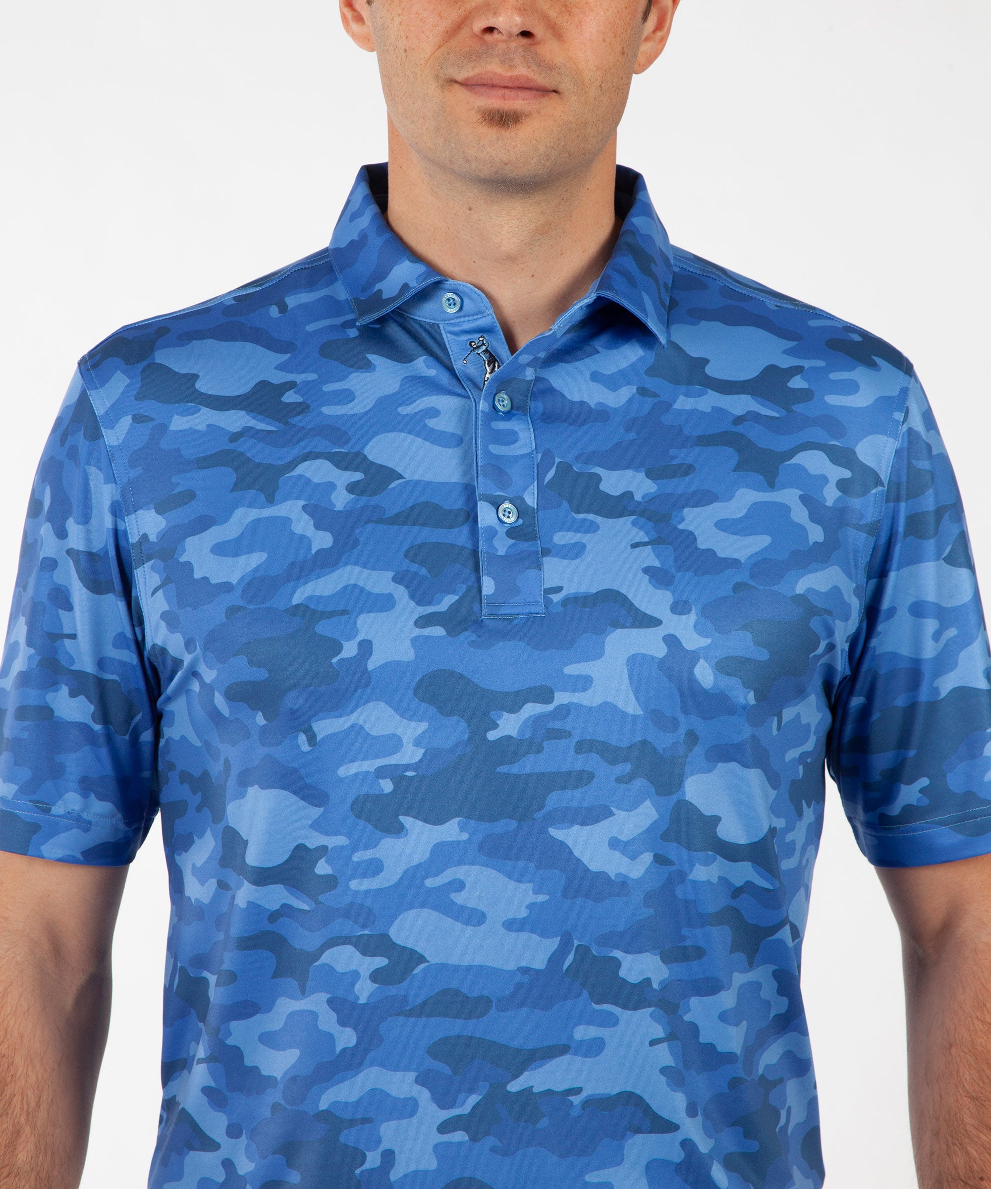 Performance Camo Print Short Sleeve Polo Shirt