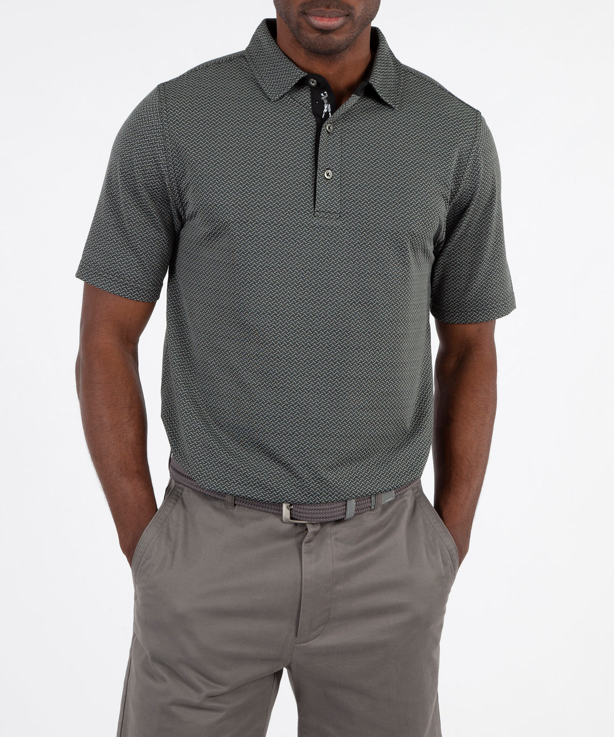 Performance Geo Jacquard Short Sleeve Polo Shirt