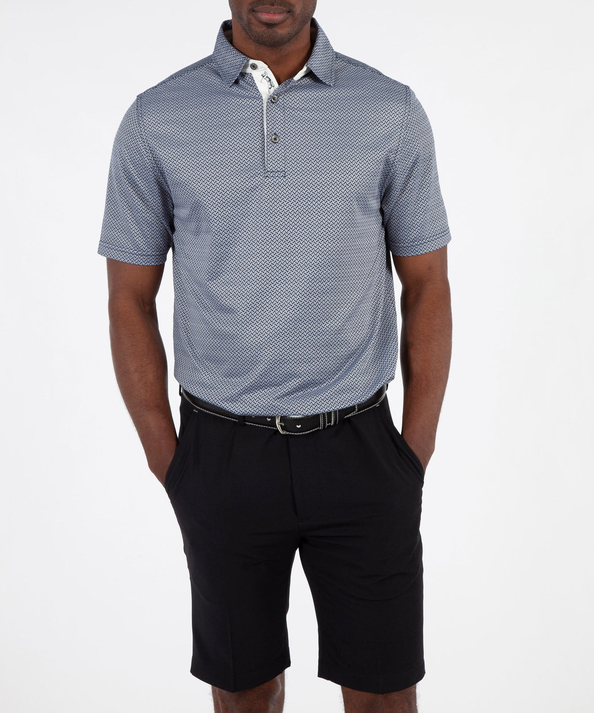 Performance Geo Jacquard Short Sleeve Polo Shirt