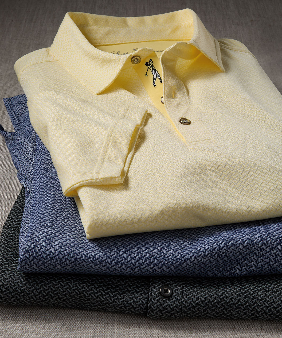 Performance Geo Jacquard Short Sleeve Polo Shirt