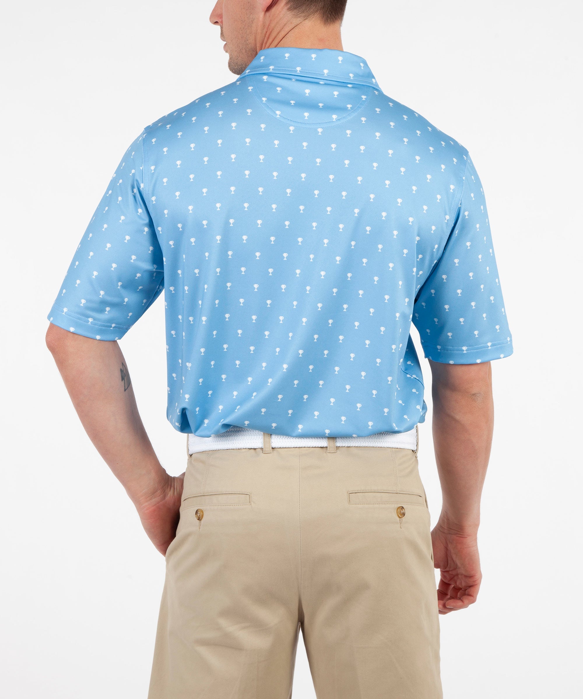 Performance Trophy Print Short Sleeve Polo Shirt