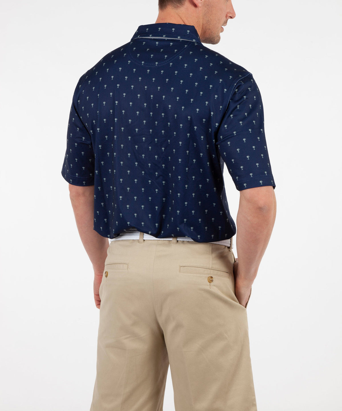 Performance Trophy Print Short Sleeve Polo Shirt