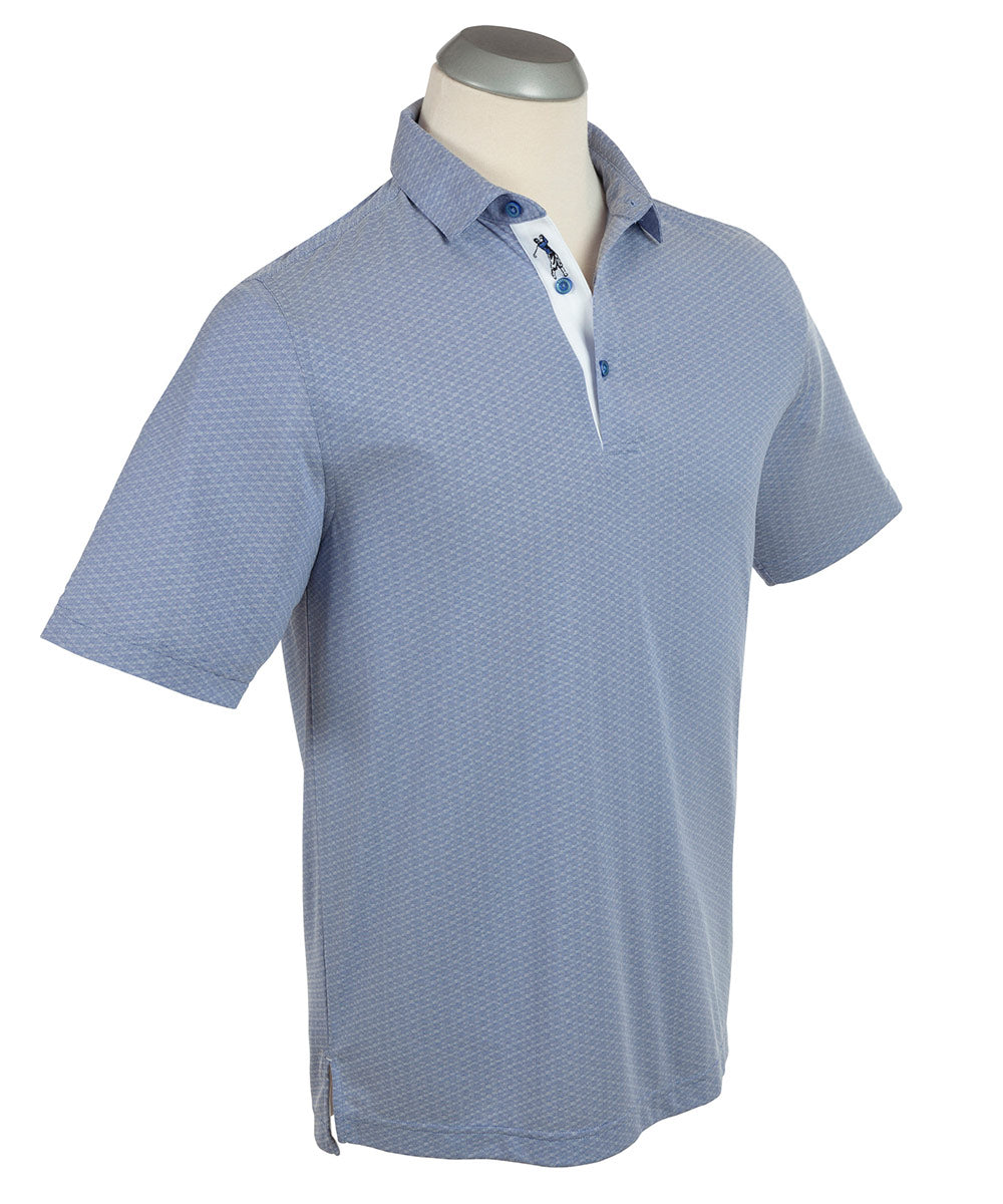 Performance Shadow Diamond Jacquard Short Sleeve Polo Shirt