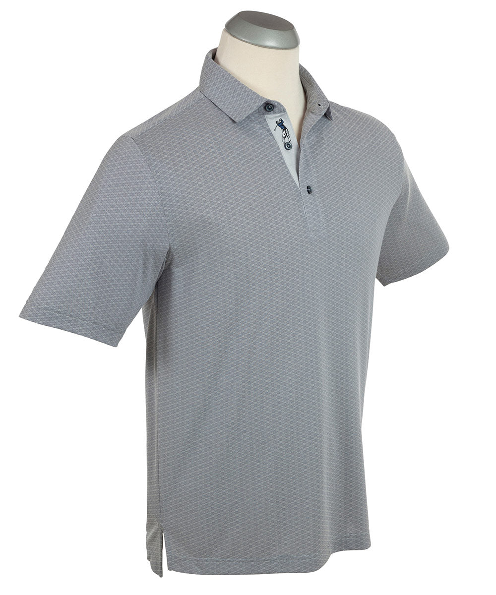 Performance Shadow Diamond Jacquard Short Sleeve Polo Shirt