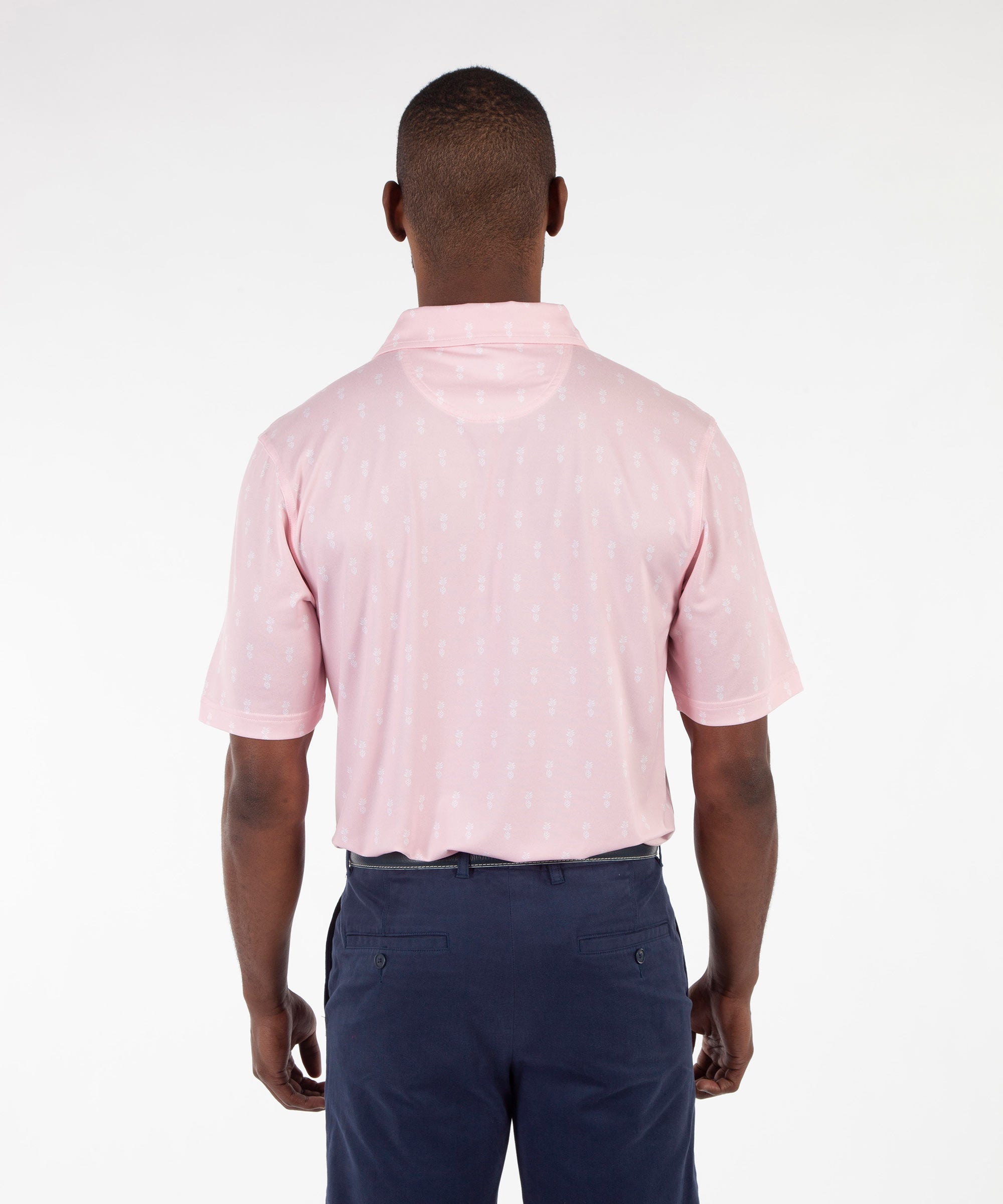 Performance Pineapple Print Short Sleeve Polo Shirt