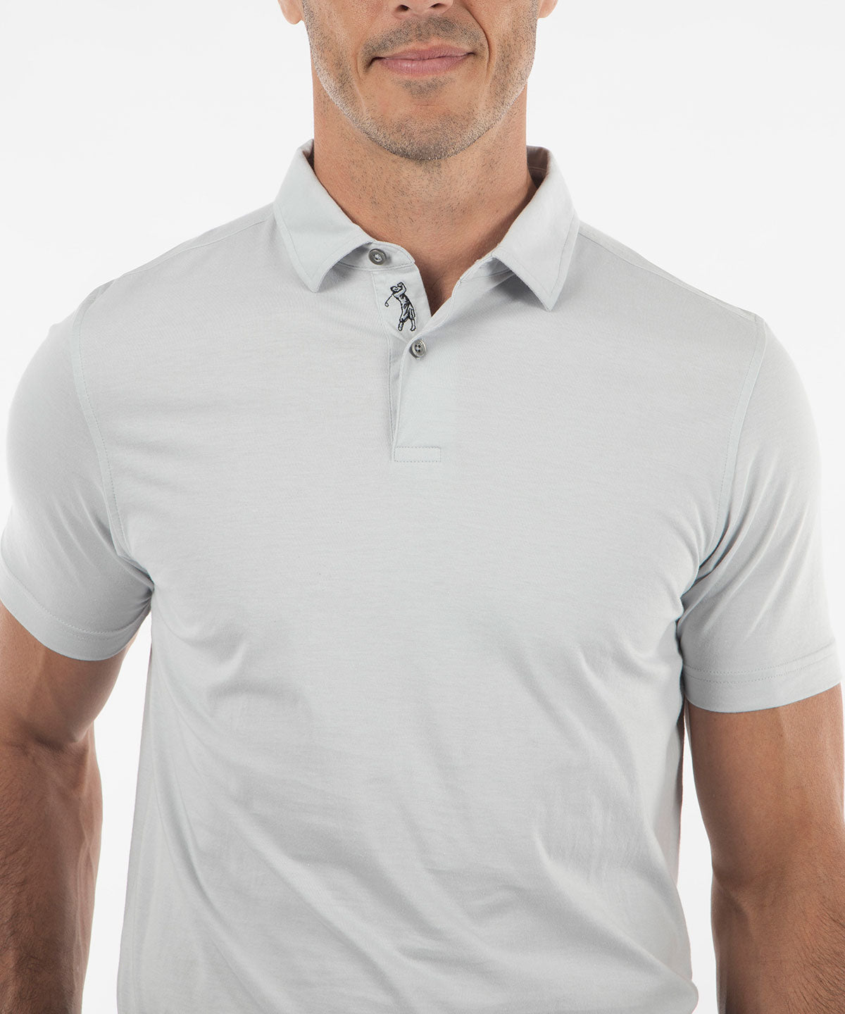 Ultra-Light Peruvian Cotton Two-Button Short-Sleeve Polo Shirt