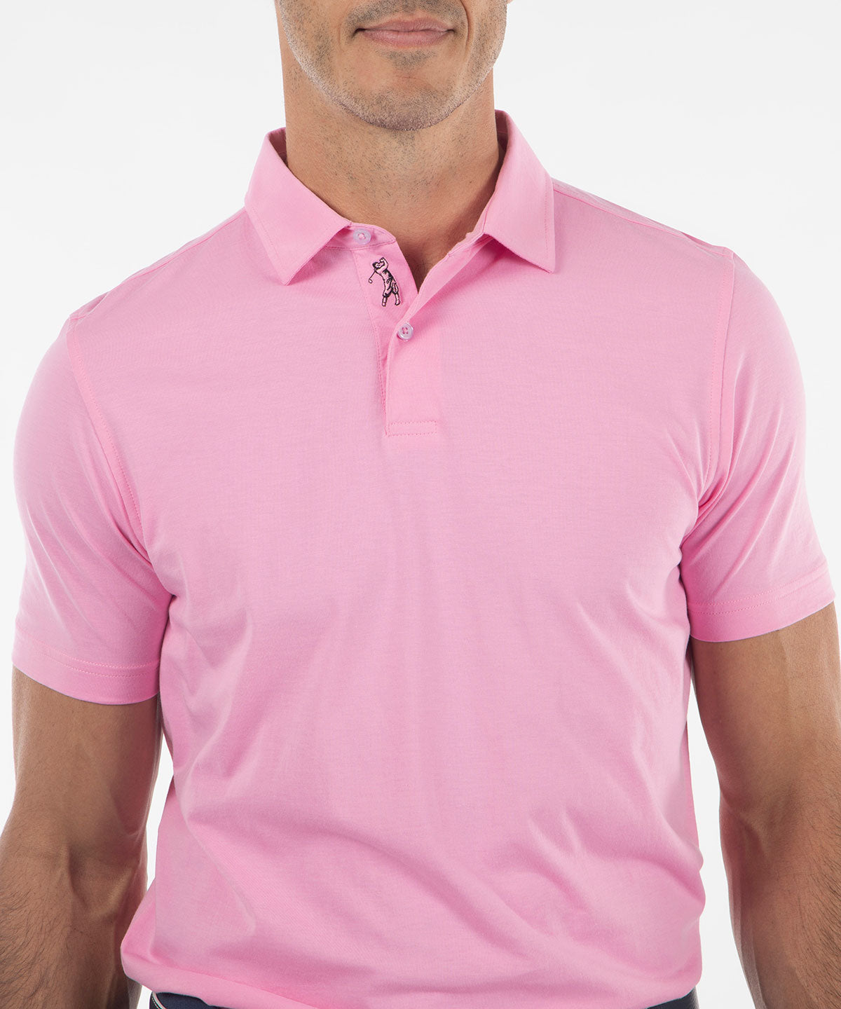 Ultra-Light Peruvian Cotton Two-Button Short-Sleeve Polo Shirt