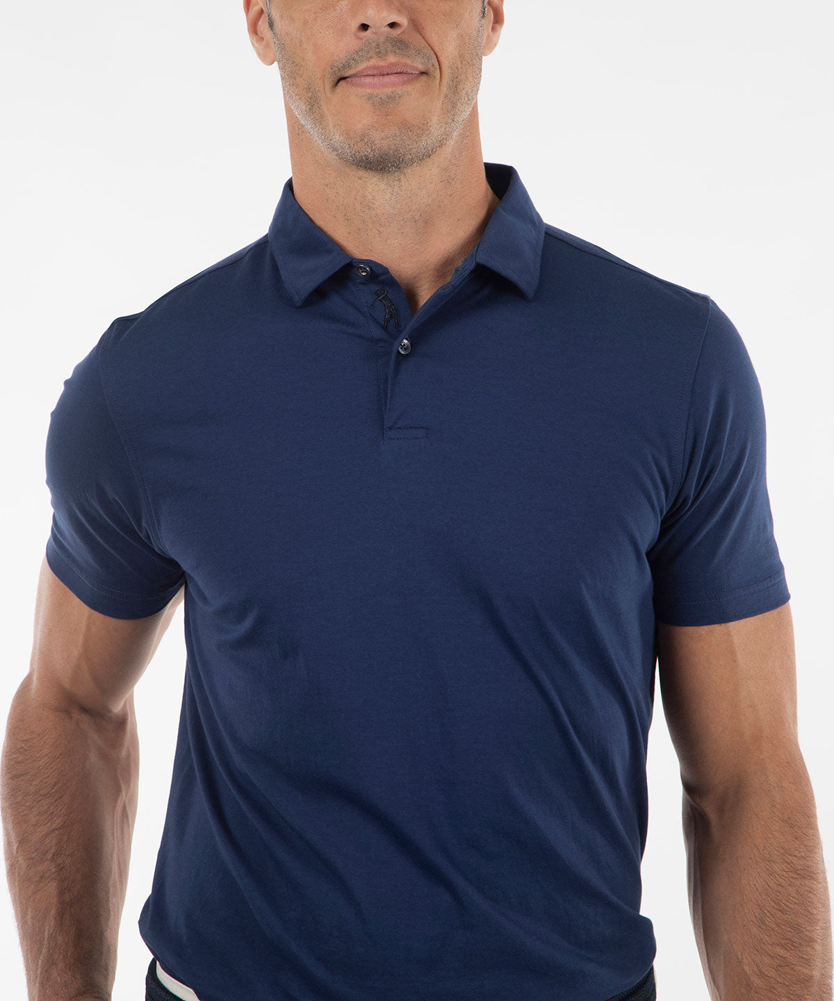 Ultra-Light Peruvian Cotton Two-Button Short-Sleeve Polo Shirt