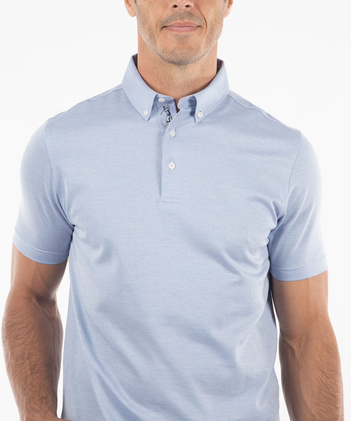 Signature Cotton Knit Short-Sleeve Button-Down Collar Polo