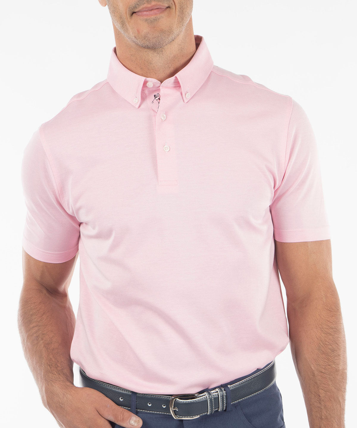 Signature Cotton Knit Short-Sleeve Button-Down Collar Polo