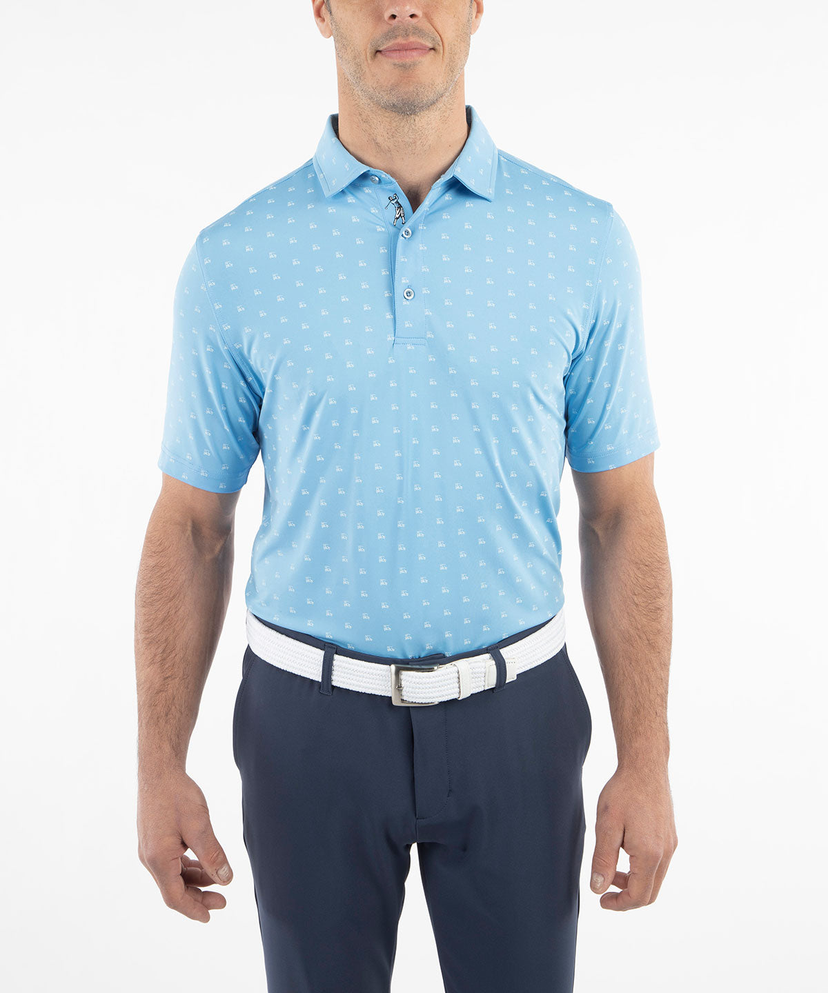 Performance Jersey Golf Cart Print Polo Shirt