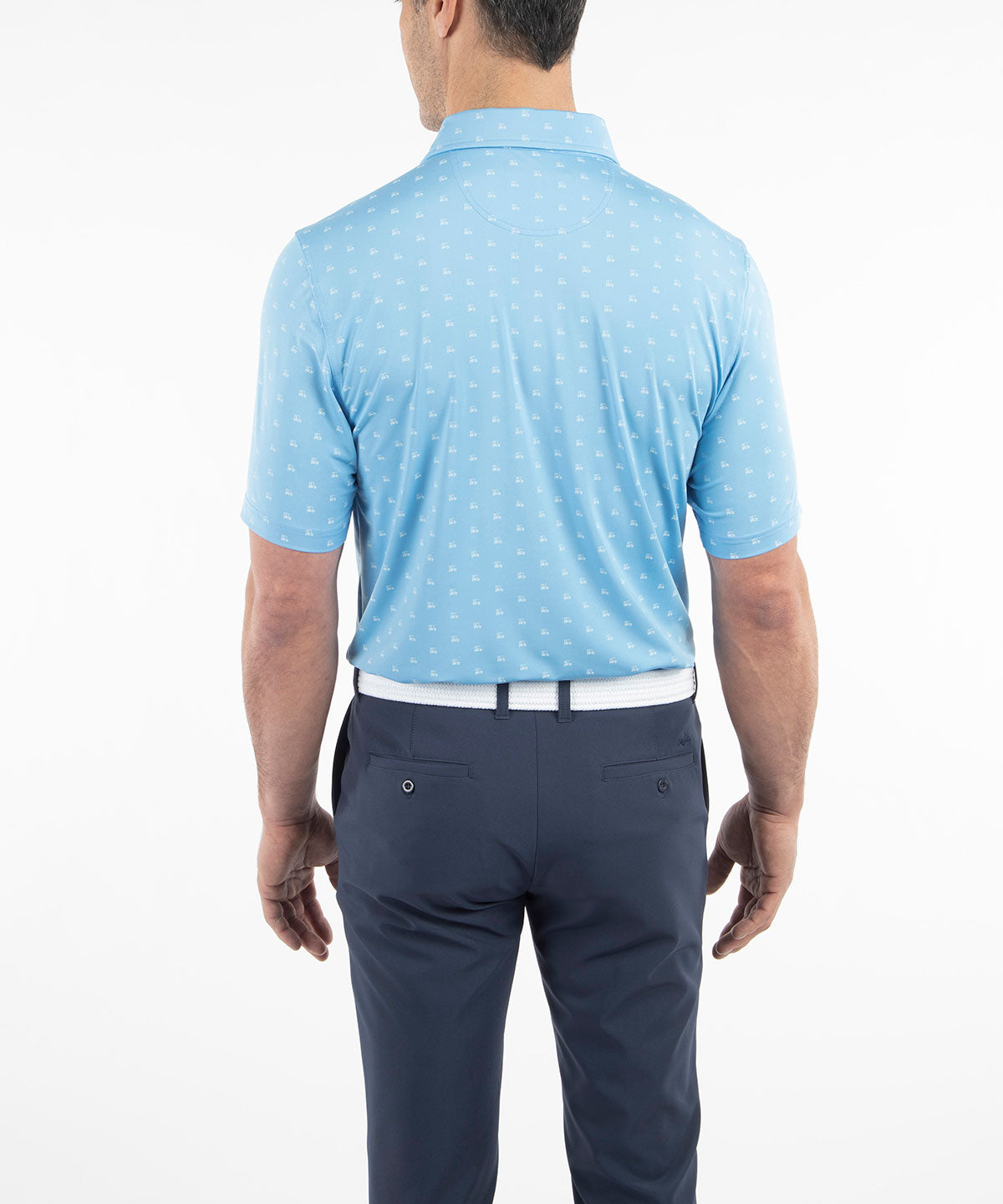 Performance Jersey Golf Cart Print Polo Shirt