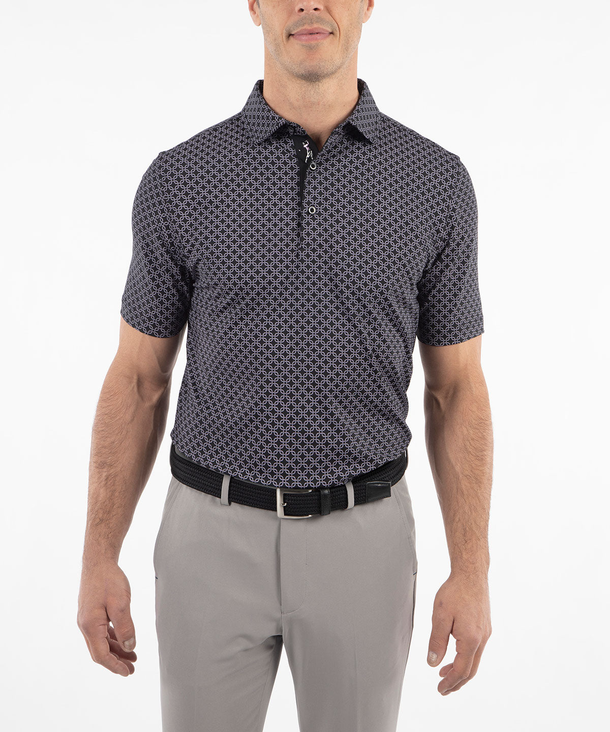 Performance Jersey Geometric Print Polo