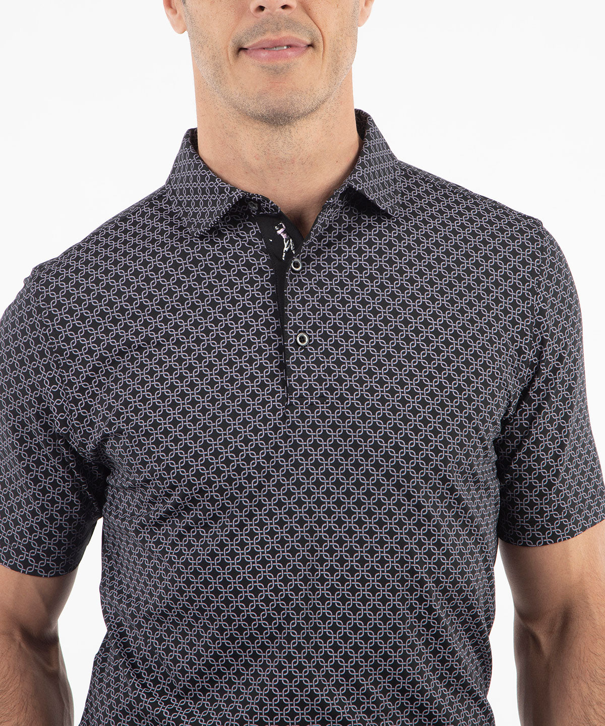 Performance Jersey Geometric Print Polo