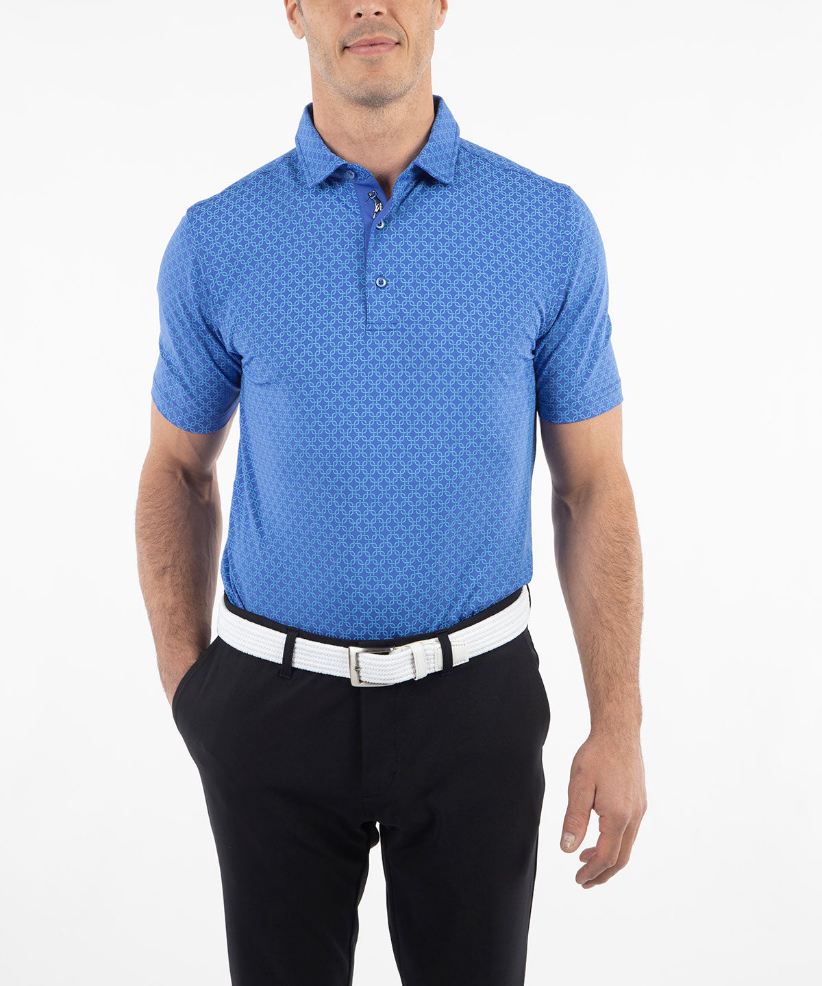 Performance Jersey Geometric Print Polo