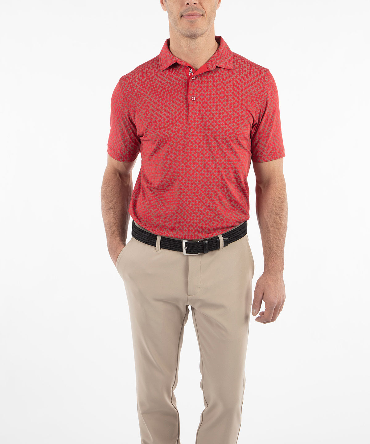 Performance Jersey Geometric Print Polo