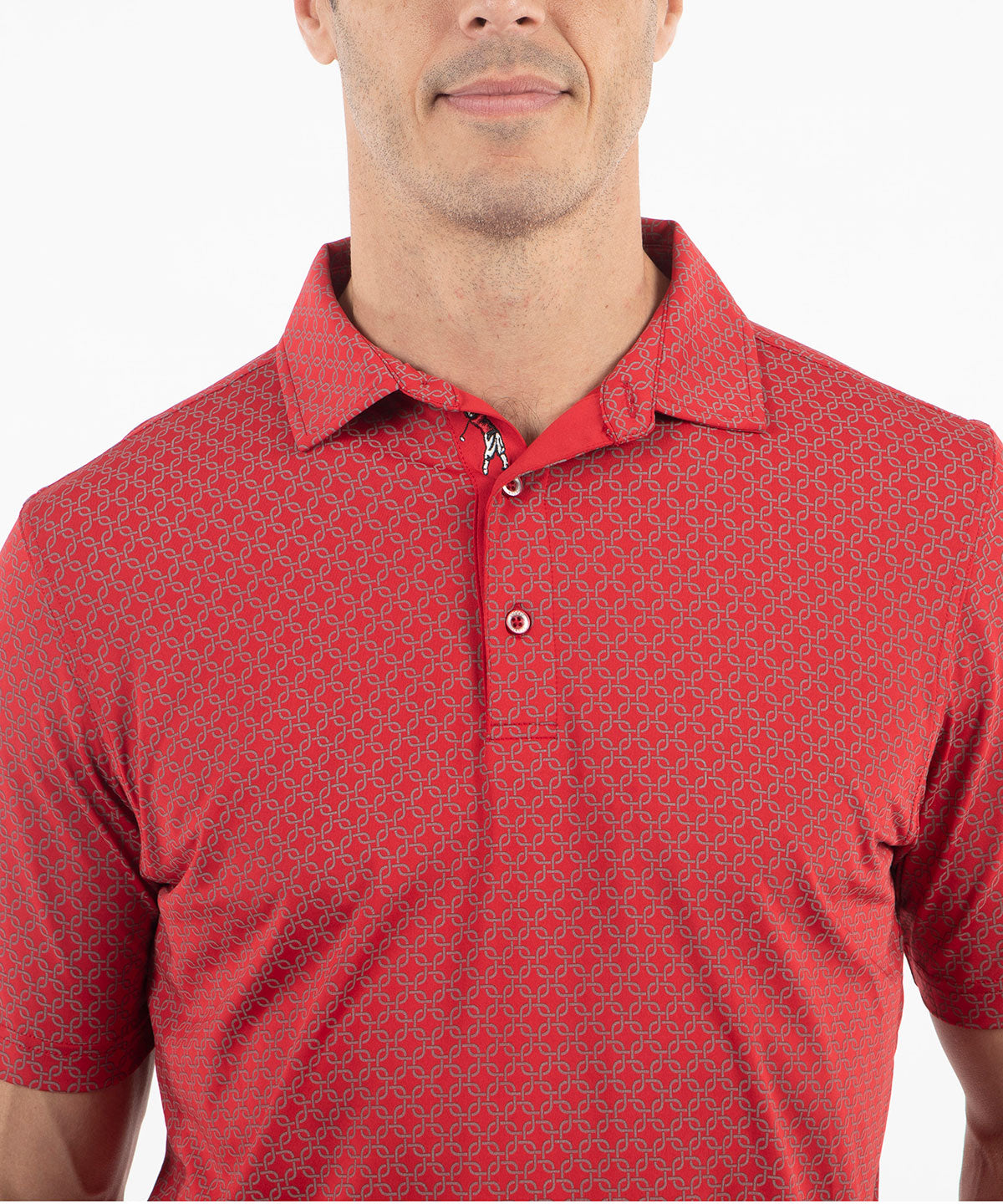 Performance Jersey Geometric Print Polo