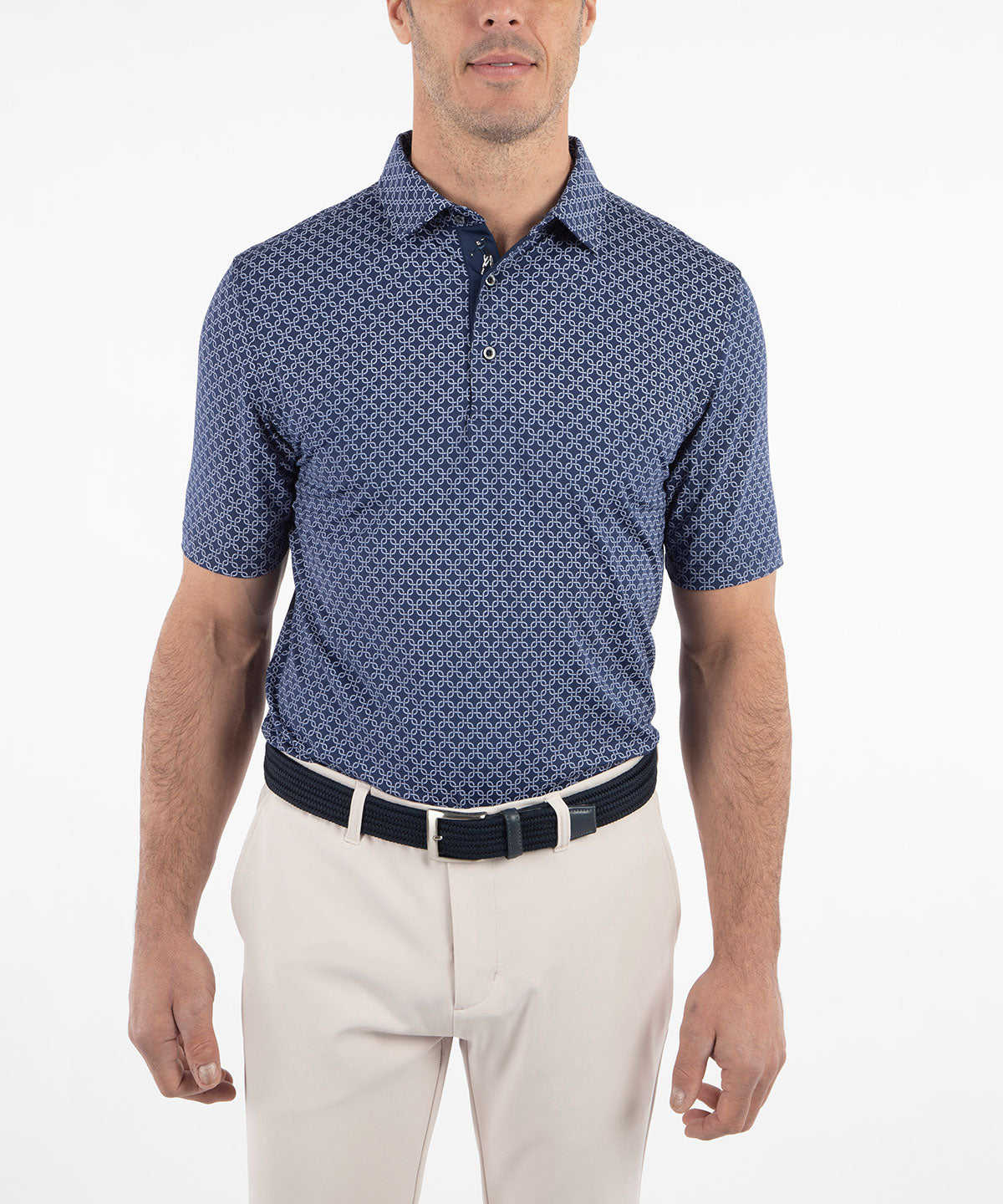 Performance Jersey Geometric Print Polo