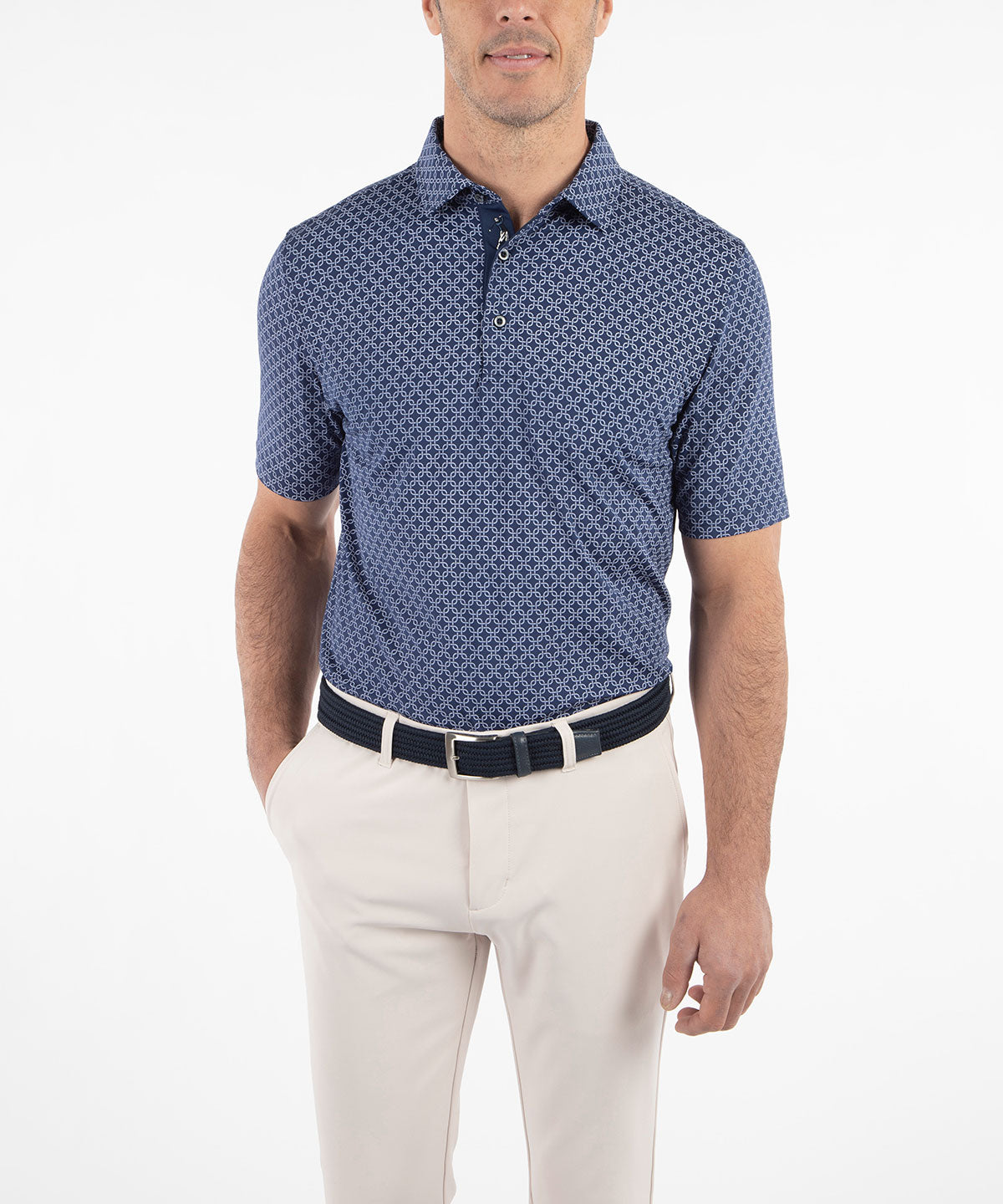 Performance Jersey Geometric Print Polo