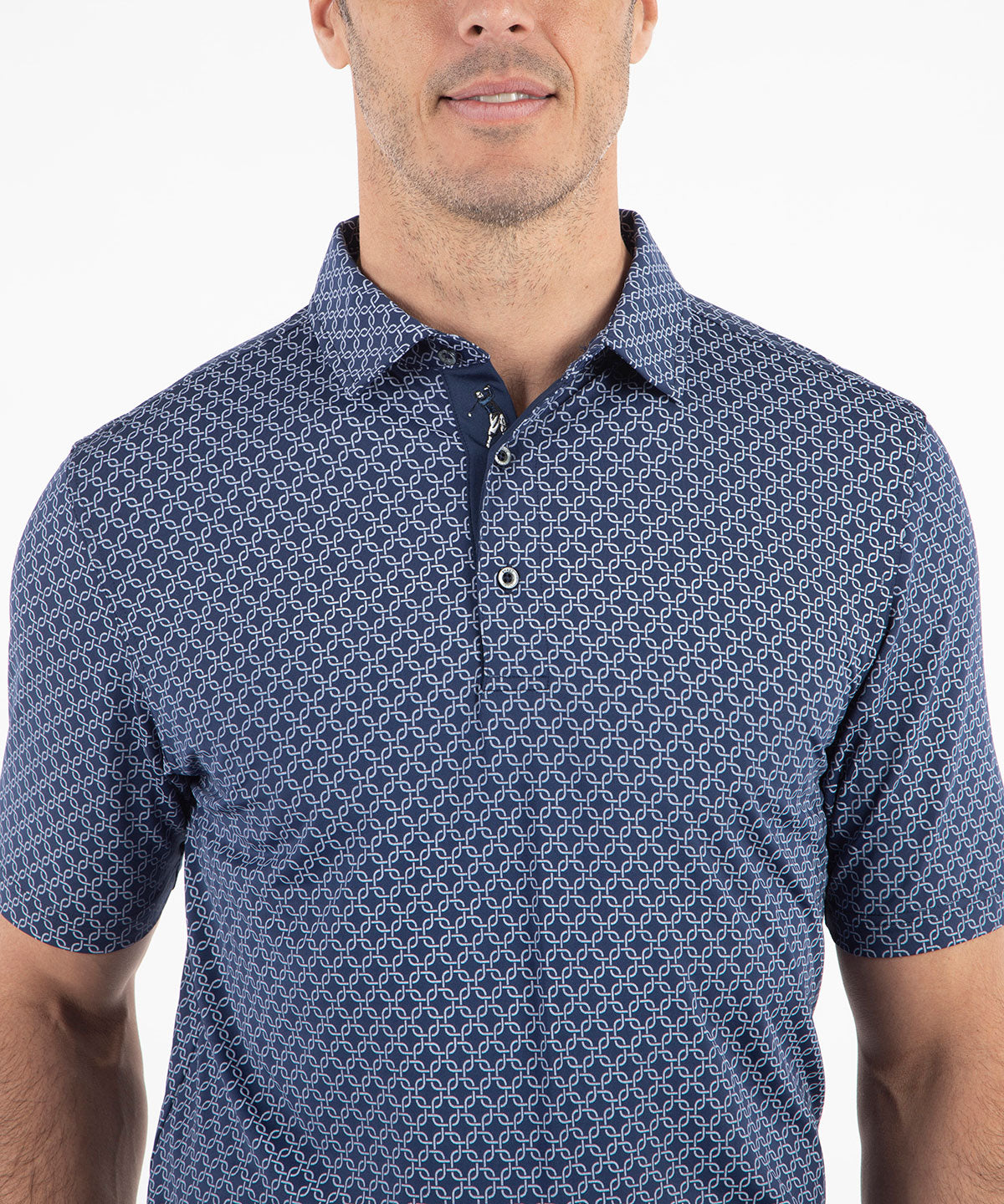 Performance Jersey Geometric Print Polo