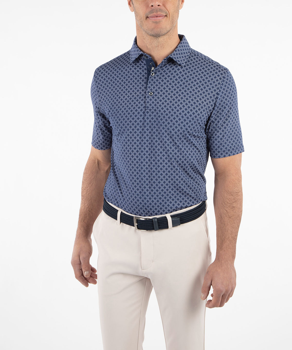 Performance Jersey Geometric Print Polo