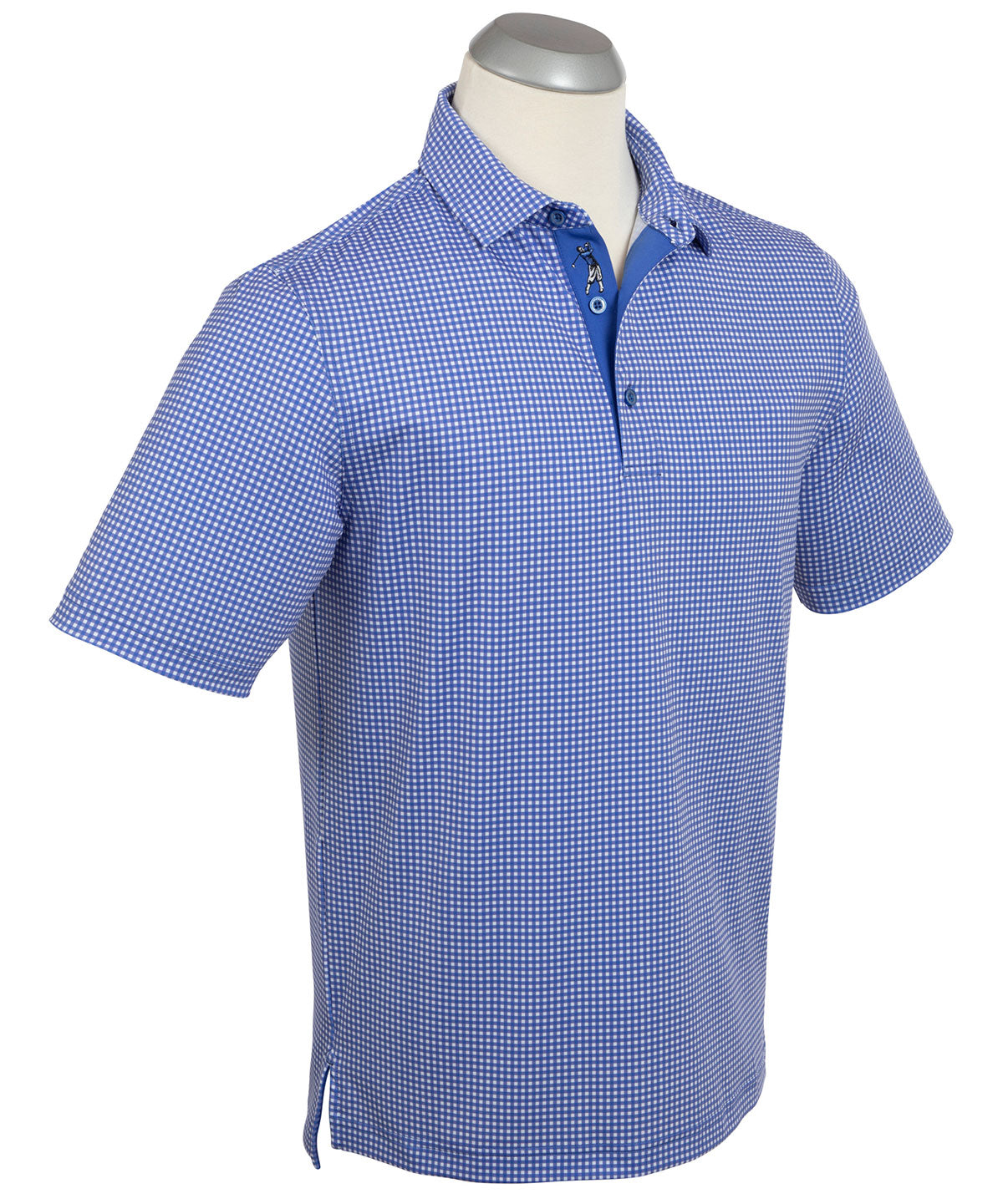 Performance Jersey Gingham Print Polo