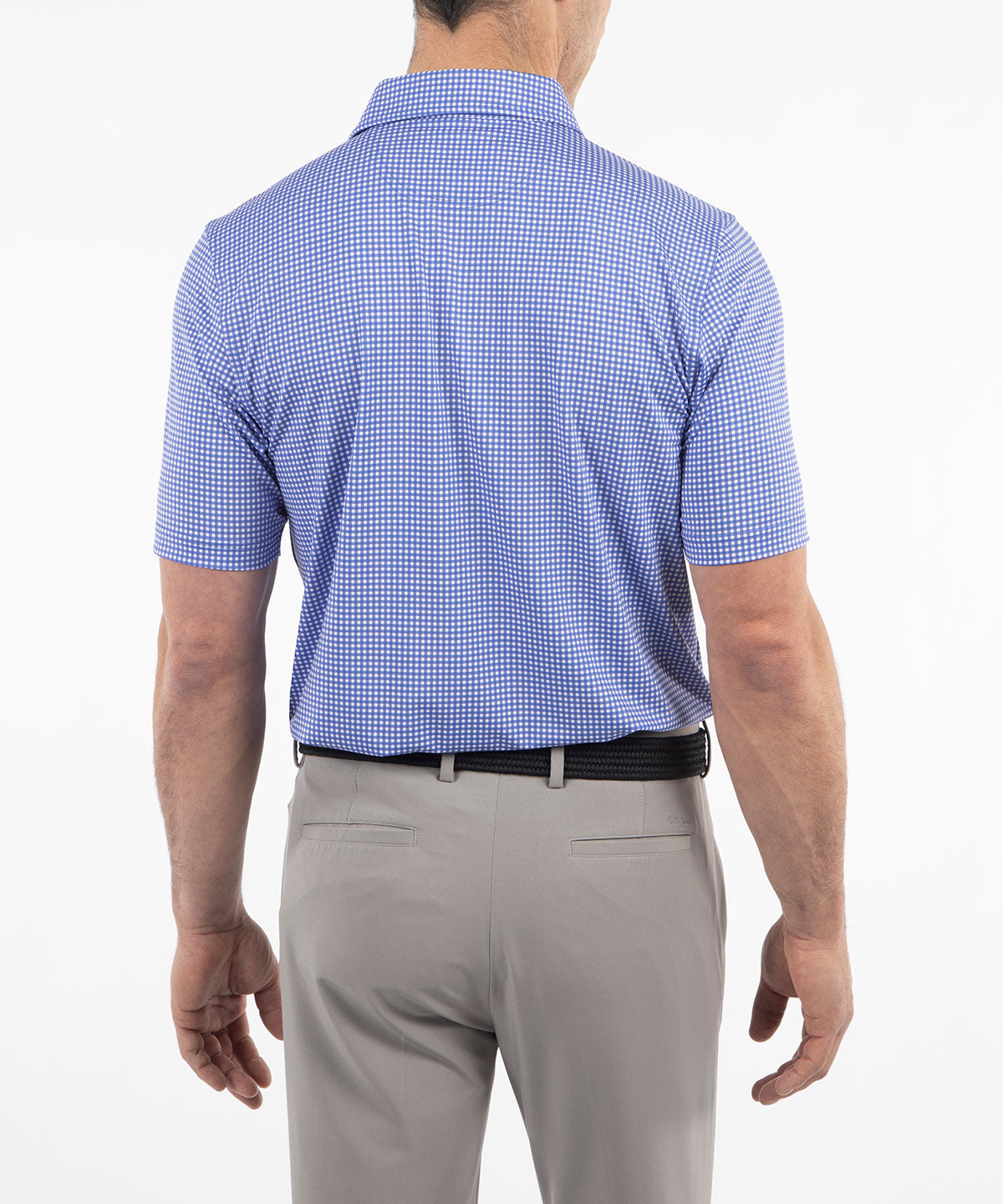 Performance Jersey Gingham Print Polo