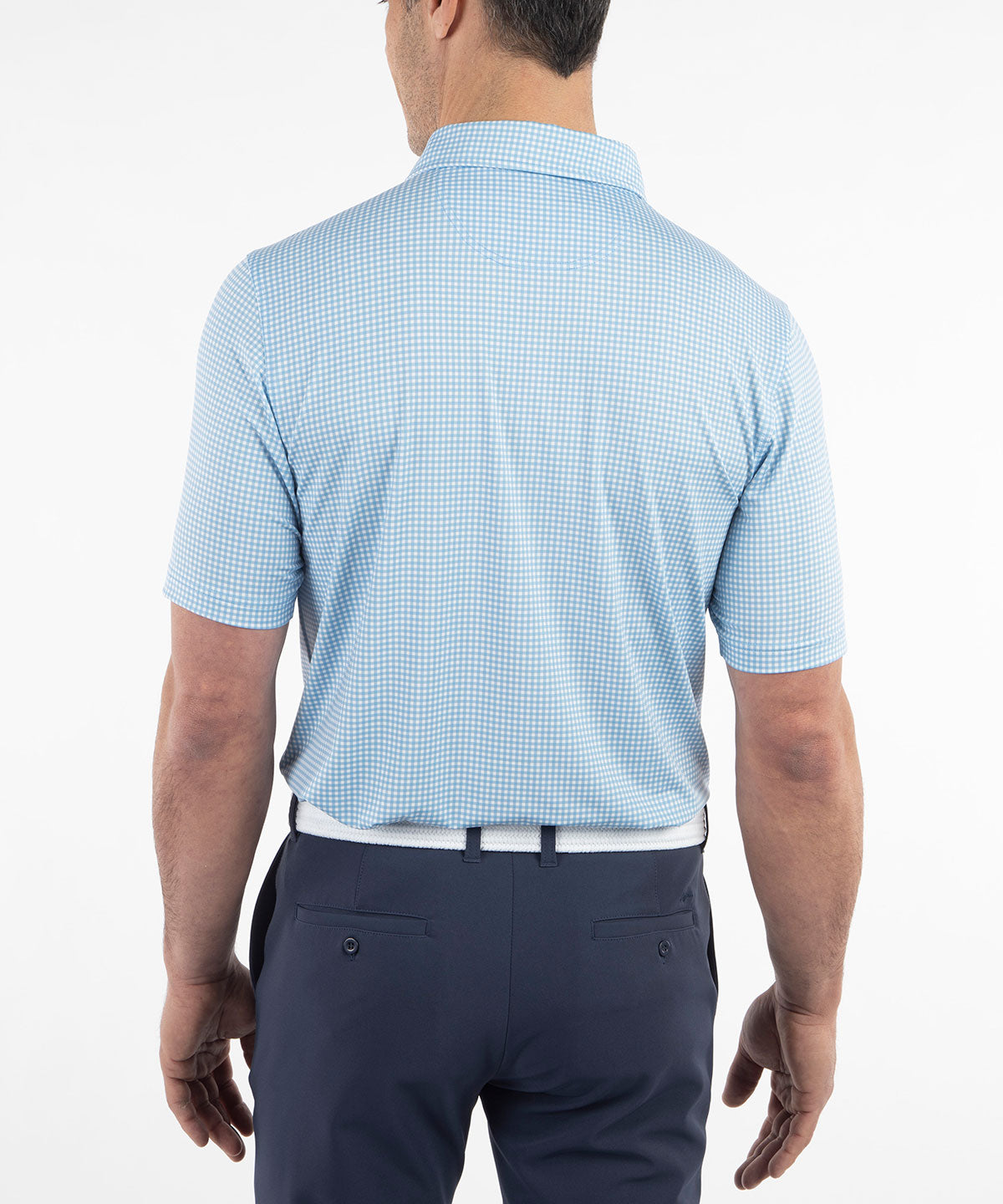 Performance Jersey Gingham Print Polo