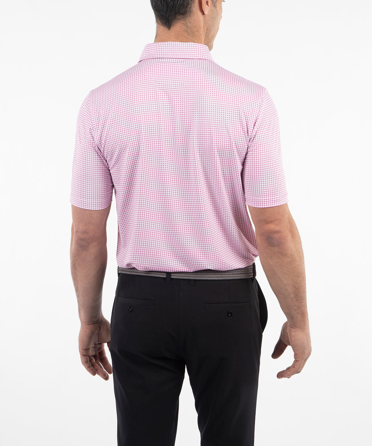 Performance Jersey Gingham Print Polo