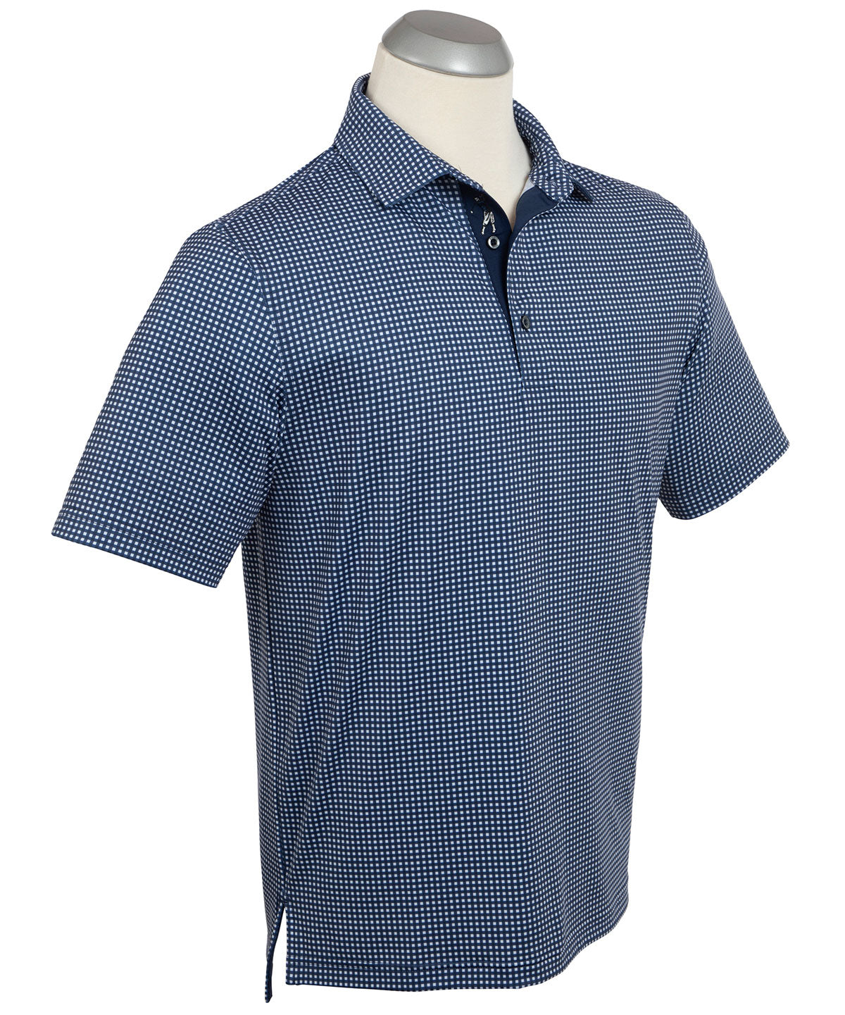 Performance Jersey Gingham Print Polo