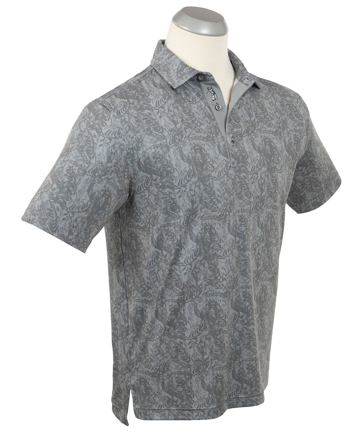 Performance Jersey Tonal Leaf Print Polo