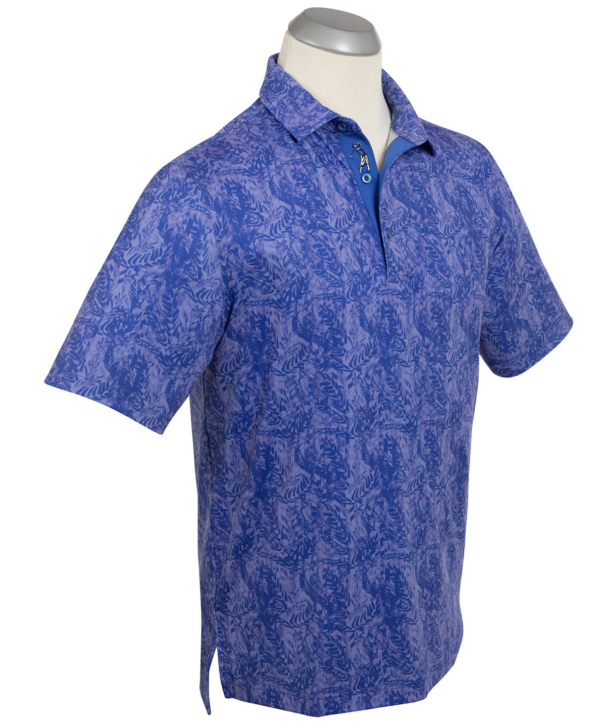 Performance Jersey Tonal Leaf Print Polo