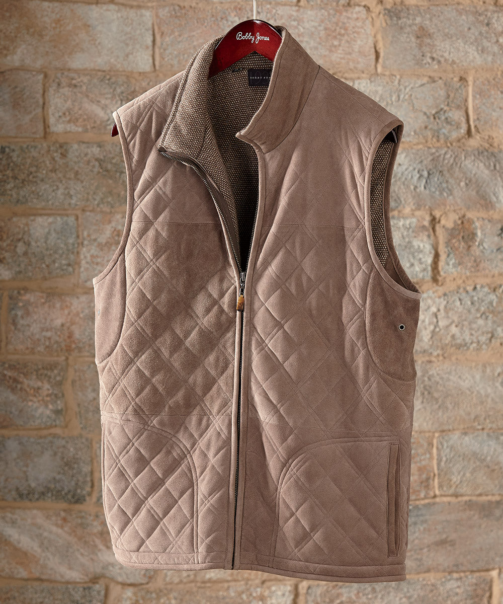 Quilted Lamb Suede Vest