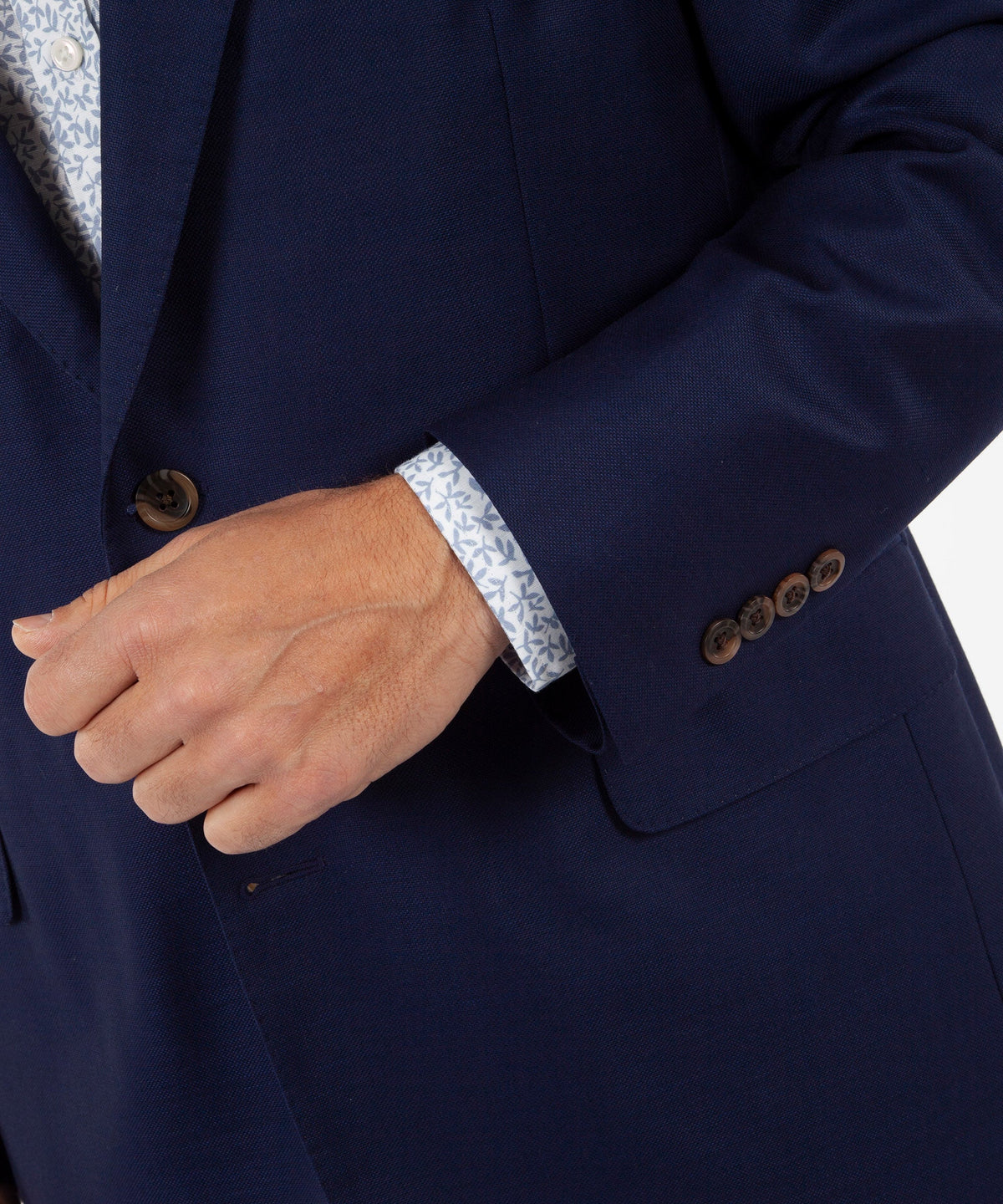 Signature Solid Navy 100% Superfine Wool Sport Coat