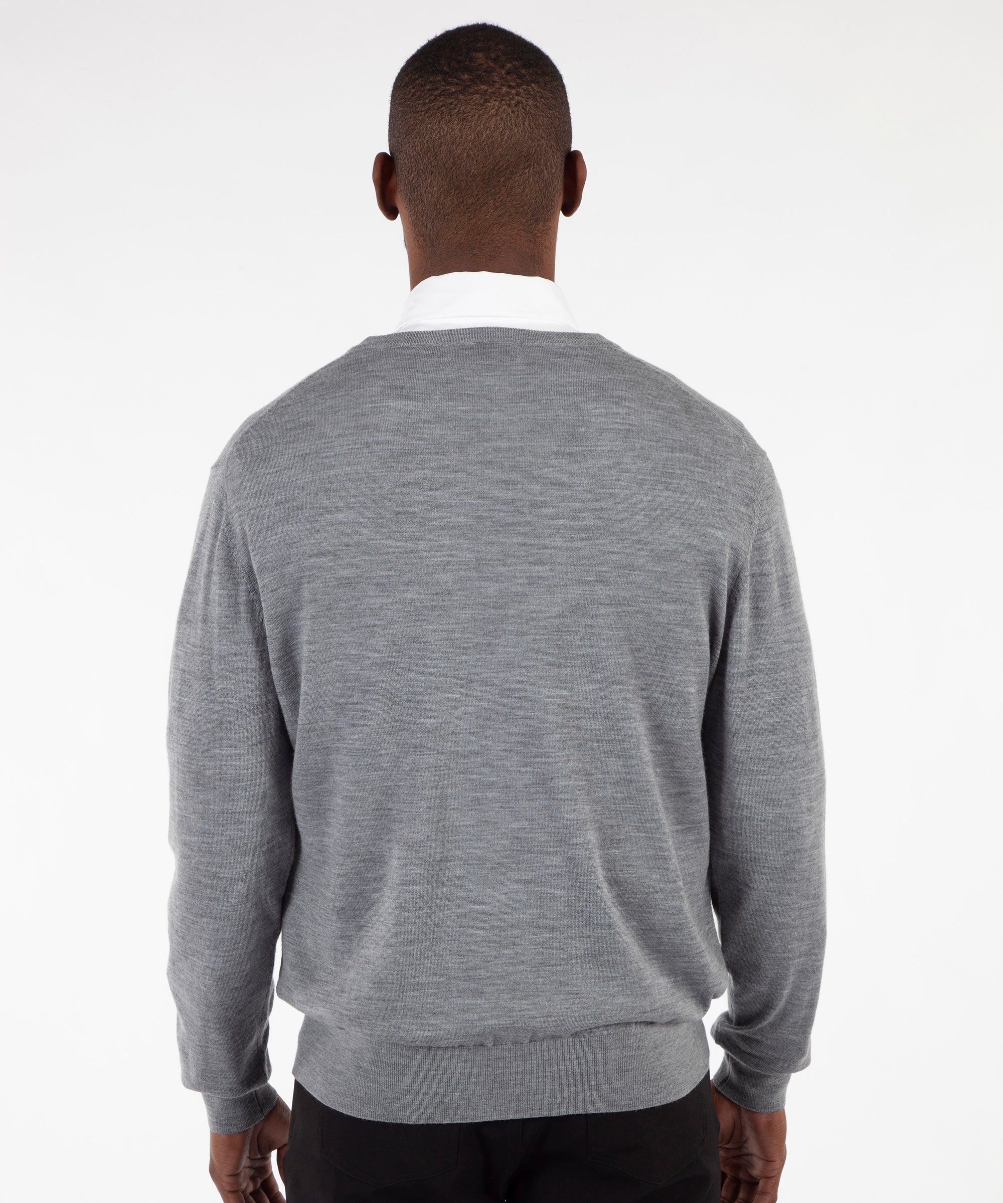 Fine Gauge 100% Merino Wool V-Neck Sweater