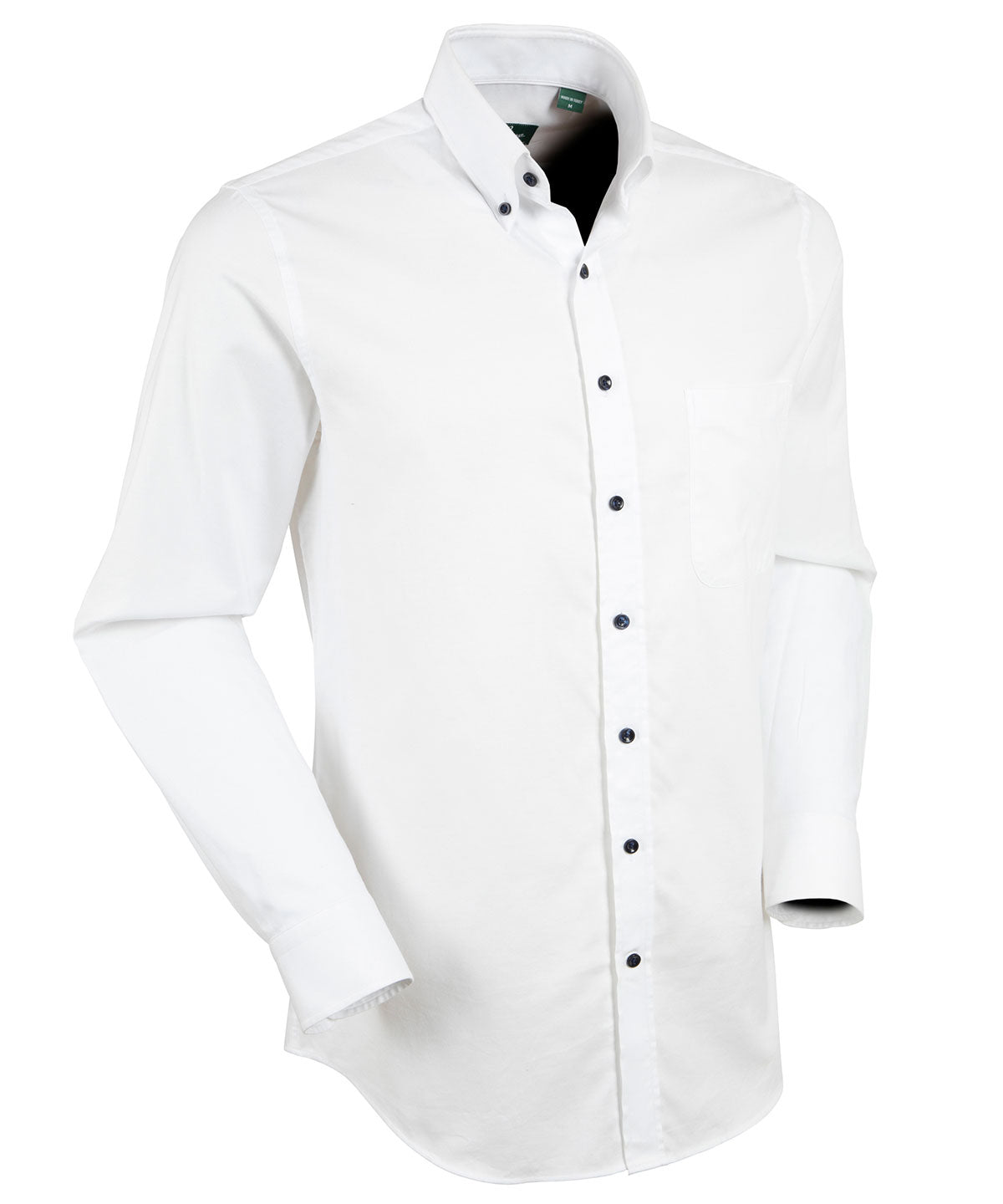 Signature Oxford Long Sleeve Sport Shirt with Contrast Buttons - Trim Fit