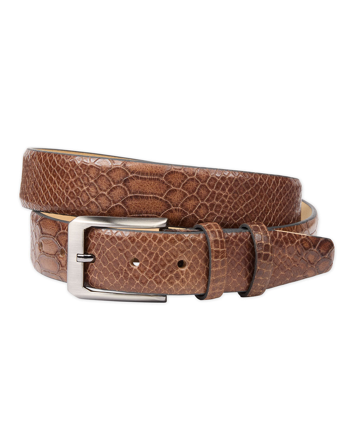 Mock Python Calf Skin Belt