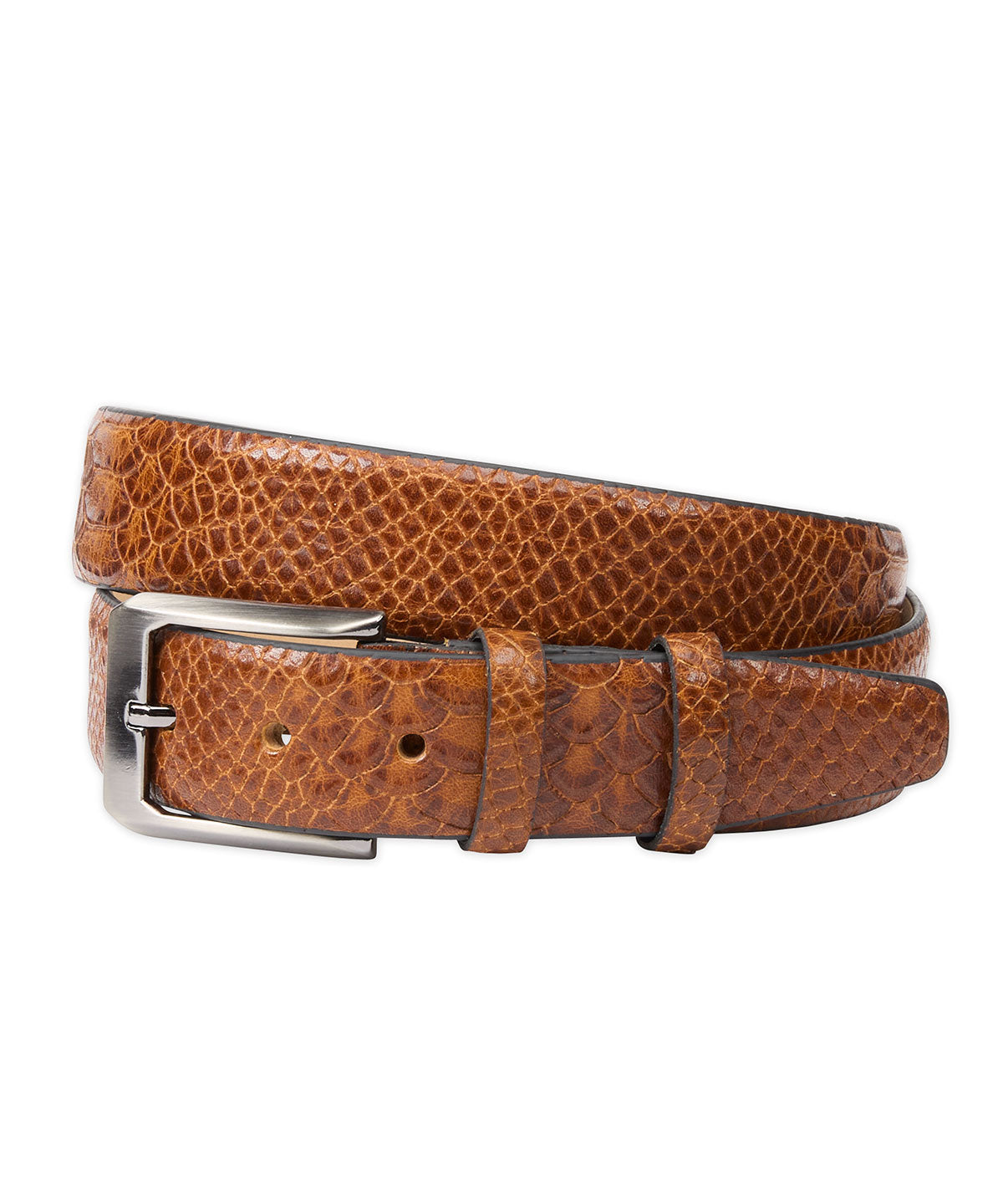 Mock Python Calf Skin Belt