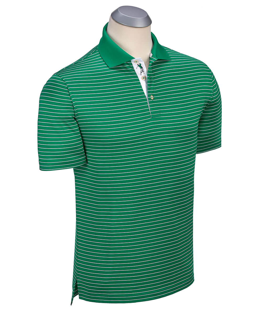 Signature Pisano Stripe 100% Mercerized Cotton Short Sleeve Polo Shirt