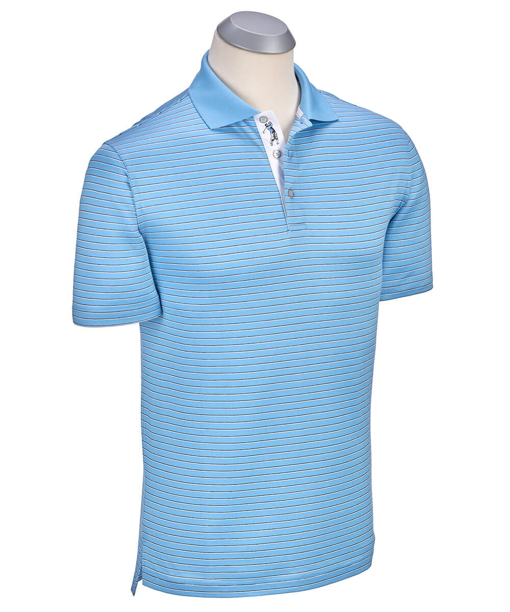 Signature Pisano Stripe 100% Mercerized Cotton Short Sleeve Polo Shirt