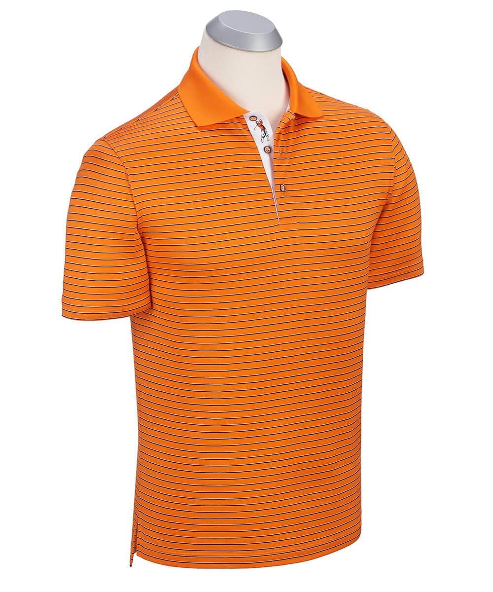 Signature Pisano Stripe 100% Mercerized Cotton Short Sleeve Polo Shirt