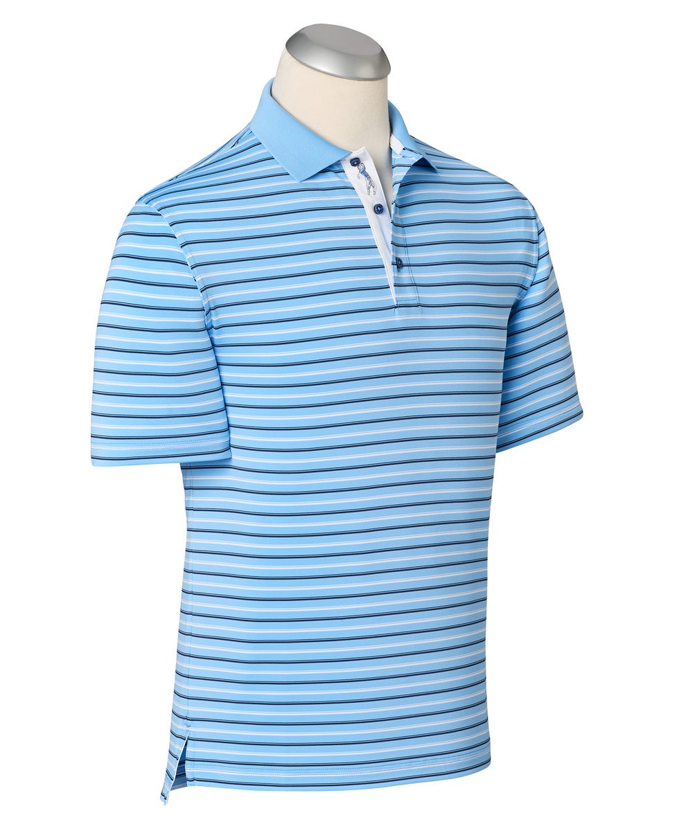 Ossabaw Alternating Stripe Performance Short Sleeve Polo Shirt