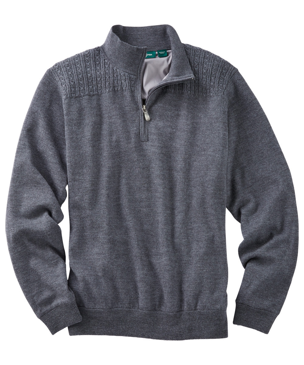 Cable Quarter-Zip Lined Wind Sweater