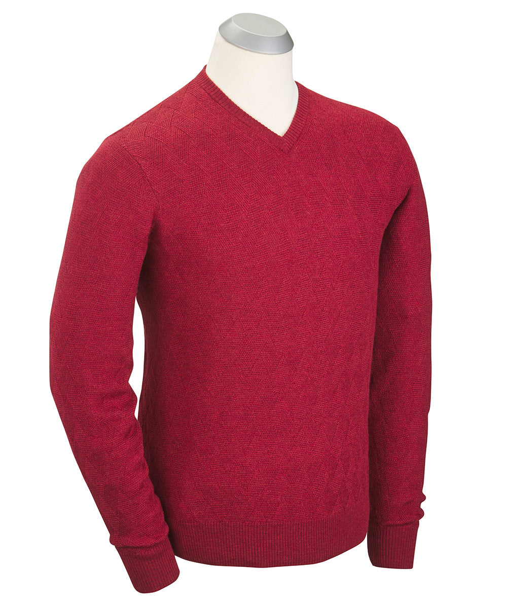 Basketweave V-Neck Sweater