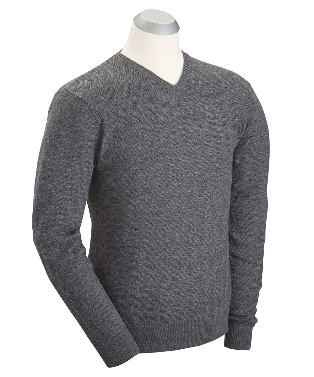 Basketweave V-Neck Sweater