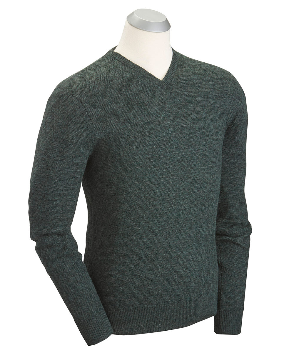 Basketweave V-Neck Sweater